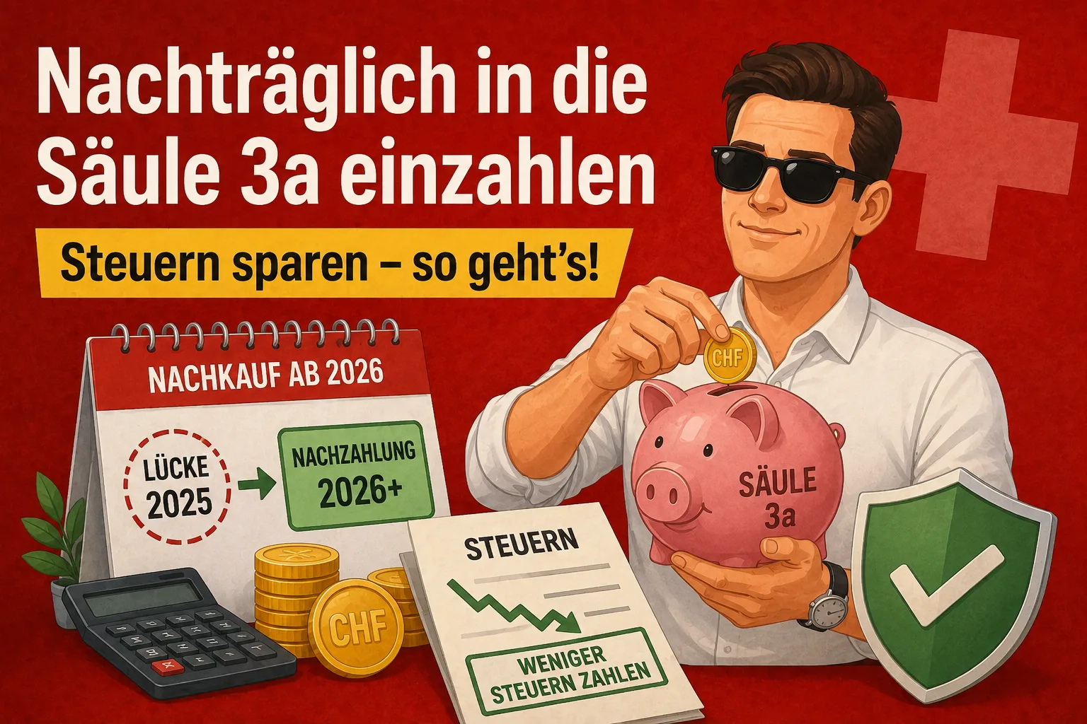 Nachträglich in die Säule 3a einzahlen und Steuern sparen - Schweiz