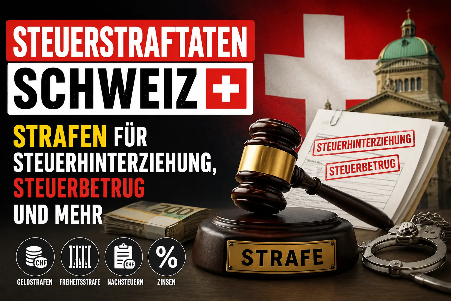 Steuerstraftaten Schweiz - Strafen für Steuerhinterziehung, Steuerbetrug und mehr