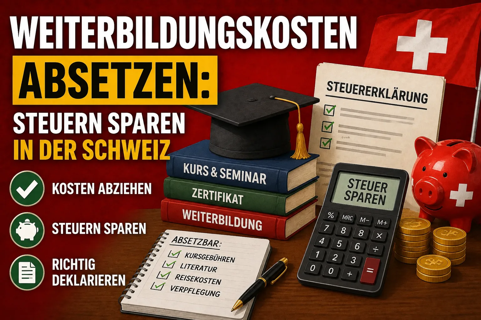 Weiterbildungskosten absetzen: Steuern sparen in der Schweiz